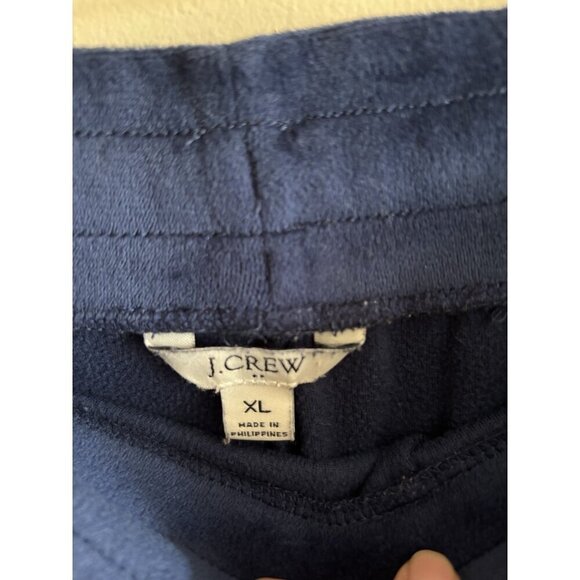 J. Crew Factory 90s Y2K Cropped Jogger Pants Midnight Blue Velour Women's XL - Picture 2 of 9
